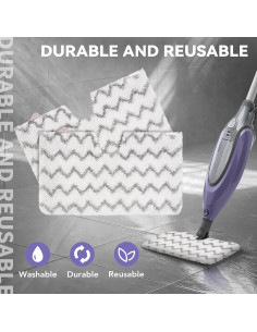 Almohadillas de vapor Shark S3500 S3601 - 12 Repuestos Microfibra 2
