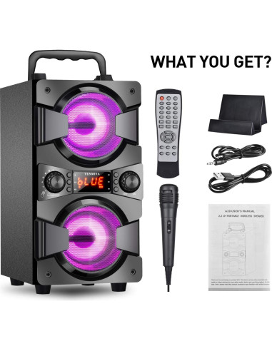 Altavoz Bluetooth TENMIYA A20 60W Inalámbrico con Micrófono