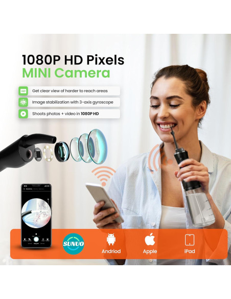 Irrigador Oral Eléctrico C2 con Cámara 350ml Recargable