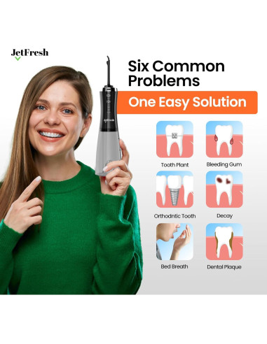 Irrigador Oral Eléctrico C2 con Cámara 350ml Recargable