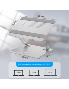 Soporte para Laptop BoYata N21 Ajustable Aluminio Plata hasta 15" 2