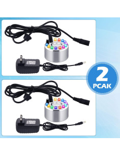 Máquina de Niebla Ultrasonido Maitys 2 Pcs con LED 12 Luces 2