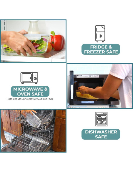 Juego de 4 Contenedores de Vidrio Herméticos Razab 1.6L