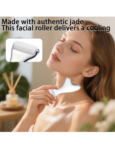 Rodillo de Jade y Gua Sha 3 en 1 para Cuidado Facial 2