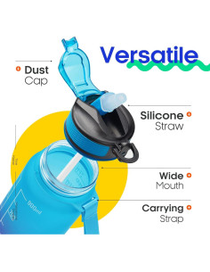 Botella de Agua Giotto 0.95L a Prueba de Fugas con Pajilla 2