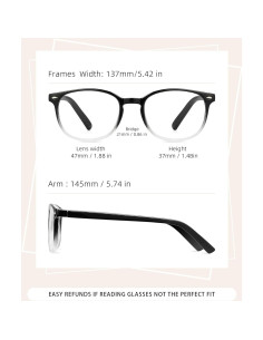 Paquete de 5 Gafas de Lectura JOLISU Anti Luz Azul 1.75x 2