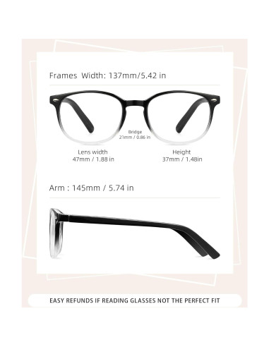 Paquete de 5 Gafas de Lectura JOLISU Anti Luz Azul 1.75x