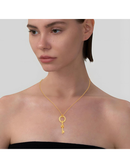 Collar de Llave de Oro Minimalista Ajustable para Mujeres