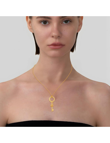 Collar de Llave de Oro Minimalista Ajustable para Mujeres