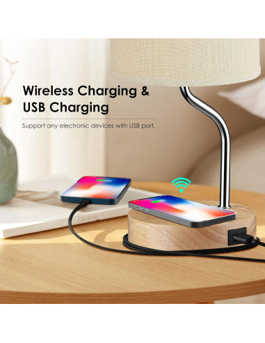 Lámpara de Mesa LED Artoomizz con Cargador Inalámbrico 40cm