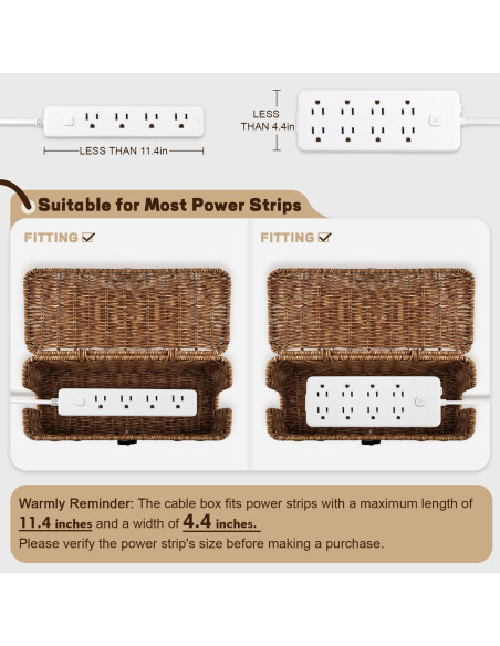 Caja de Gestión de Cables Konosnd Marrón 30.48x12.7cm