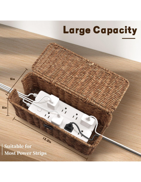 Caja de Gestión de Cables Konosnd Marrón 30.48x12.7cm