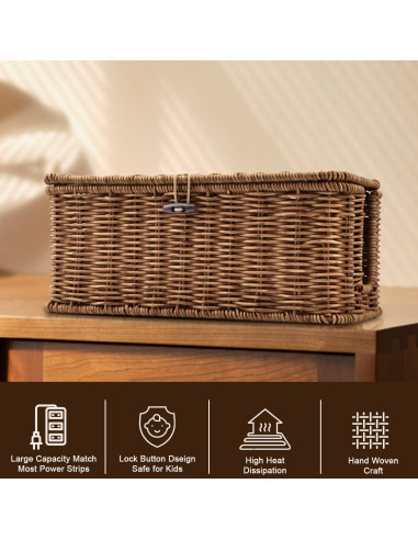 Caja de Gestión de Cables Konosnd Marrón 30.48x12.7cm