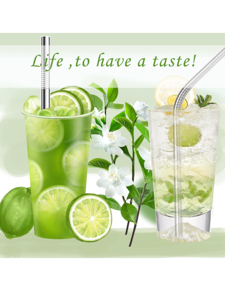 Paquete de 12 Pajitas Reutilizables Scent Time Acero Inoxidable