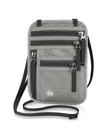 Billetera de Cuello de Viaje Likesing Gris con Bloqueo RFID