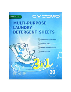 Hojas de Detergente para Ropa CMOCMO Aroma Floral 20 Unidades
