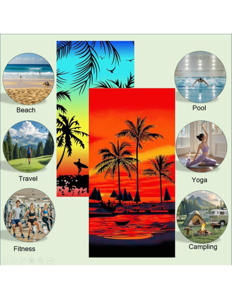 2 Toallas de Playa Microfibra Genérico 150x71 cm Secado Rápido