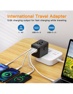 Adaptador de Viaje Universal DONGGUAN 5.8A 6 Puertos USB 2