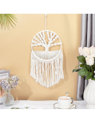 Kit de Macramé FREEBLOSS DIY 20cm con Instrucción para Principiantes