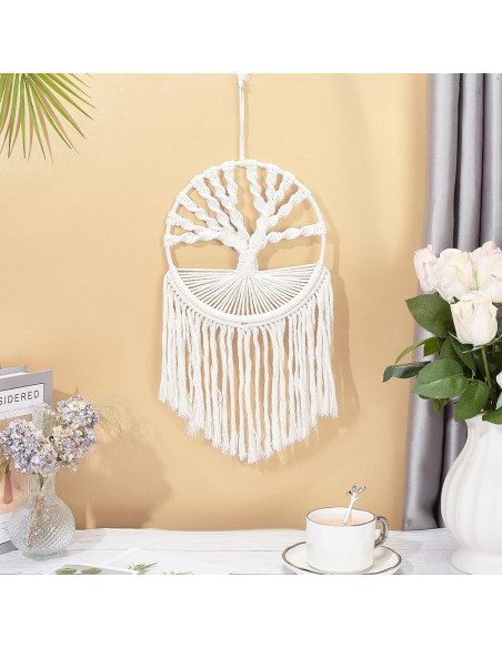 Kit de Macramé FREEBLOSS DIY 20cm con Instrucción para Principiantes Kit de Macramé FREEBLOSS DIY 20cm con Instrucción para Principiantes