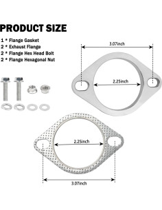 Kit de Reparación de Brida de Escape Aokdom 2.25" Acero Inoxidable 2