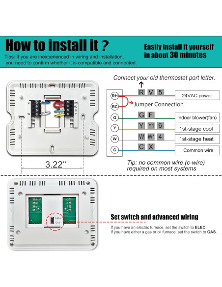 Termostato No Programable Suuwer S701 1 Calor 1 Frío Retroiluminado