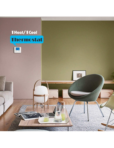 Termostato No Programable Suuwer S701 1 Calor 1 Frío Retroiluminado