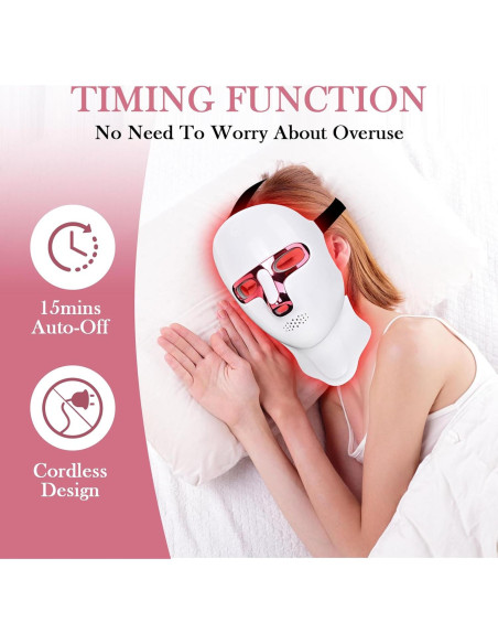 Máscara de Terapia de Luz Roja VIVIDCHARM LED Inalámbrica