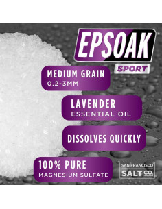 Sal de Epsom Epsoak Sport Lavanda 2.27 kg - Baño Calmante 2