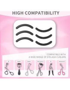 Recargas de Rizador de Pestañas UXIETIN 6PCS Silicona Negra 2