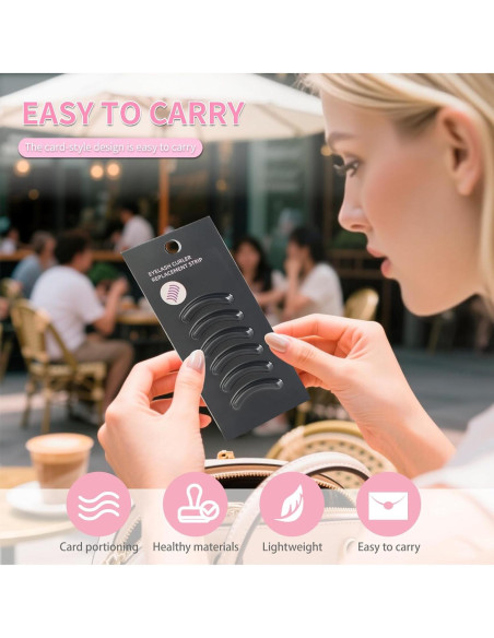 Recargas de Rizador de Pestañas UXIETIN 6PCS Silicona Negra