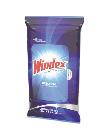 Toallitas Húmedas para Vidrio Windex Original 28 Unidades