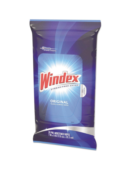 Toallitas Húmedas para Vidrio Windex Original 28 Unidades