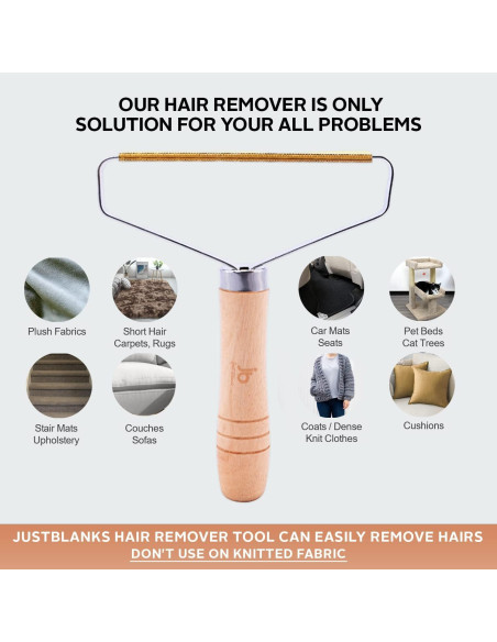 Removedor de Pelo de Mascota Justblanks - Doble Cara Reutilizable