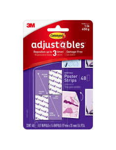 Tiras de Póster Ajustables Scotch-Mount, 48 Unidades, Fuerte