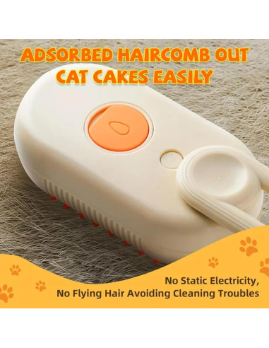 Cepillo de Vapor 4 en 1 MENGWO para Gatos y Perros - Antiestático