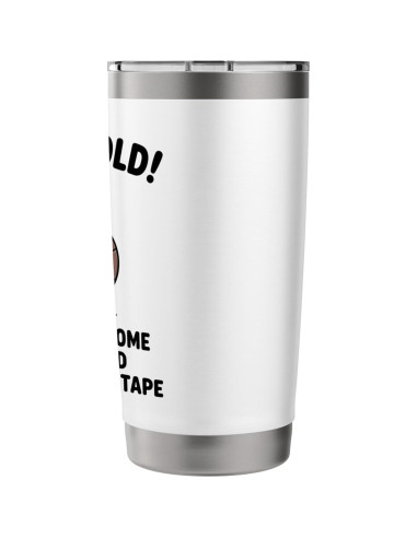 Taza Aislada de Acero Inoxidable 20 oz Blanca - Humor Retro