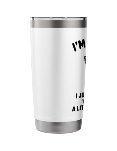 Taza Aislada de Acero Inoxidable 20 oz Blanca - Humor Retro