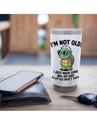 Taza Aislada de Acero Inoxidable 20 oz Blanca - Humor Retro