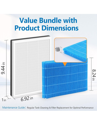 Filtros de Reemplazo DH3i Harebery para Blueair 2-en-1