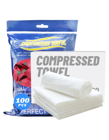 100 Toallas Comprimidas Desechables Herb Life 22x22 cm