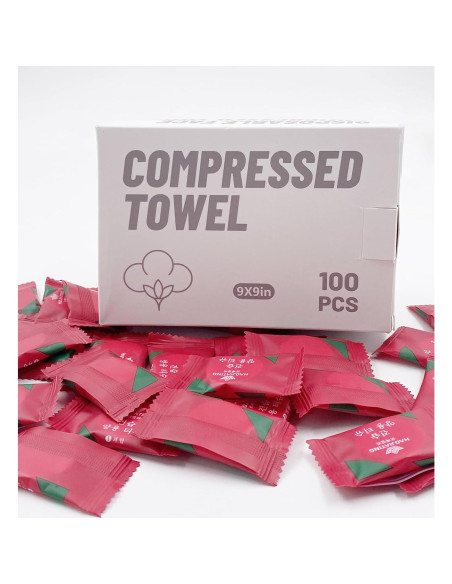 100 Toallas Comprimidas Desechables Herb Life 22x22 cm