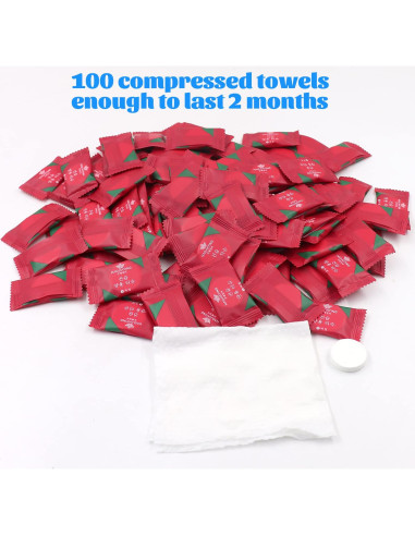 100 Toallas Comprimidas Desechables Herb Life 22x22 cm