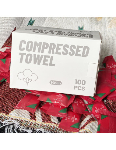 100 Toallas Comprimidas Desechables Herb Life 22x22 cm