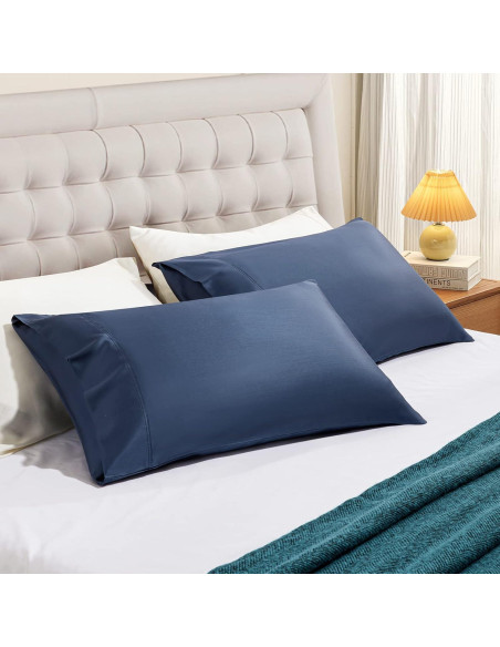 Juego de Fundas de Almohada Stnomy 100% Eucalipto Rey Marino Juego de Fundas de Almohada Stnomy 100% Eucalipto Rey Marino