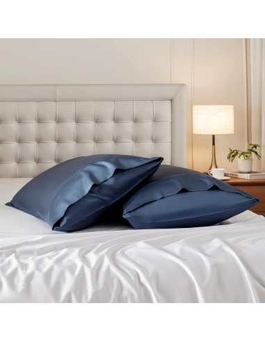 Juego de Fundas de Almohada Stnomy 100% Eucalipto Rey Marino