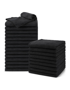 Paquete de 24 Toallas de Microfibra UNIMADE Negras 40x74 cm