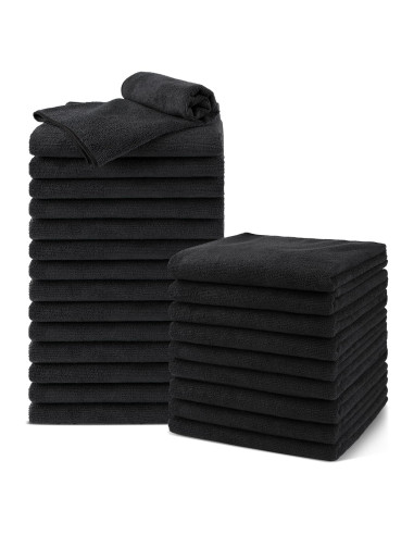 Paquete de 24 Toallas de Microfibra UNIMADE Negras 40x74 cm