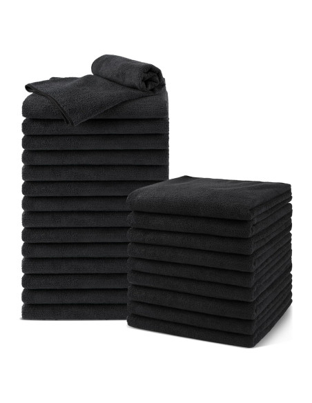 Paquete de 24 Toallas de Microfibra UNIMADE Negras 40x74 cm