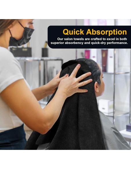 Paquete de 24 Toallas de Microfibra UNIMADE Negras 40x74 cm